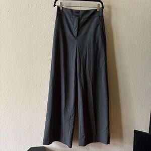 J Crew Gray Wide-Leg Trousers - Wool Blend